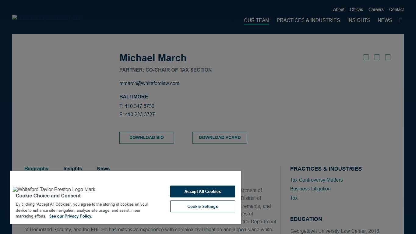 Whiteford, Taylor & Preston LLP | Michael March